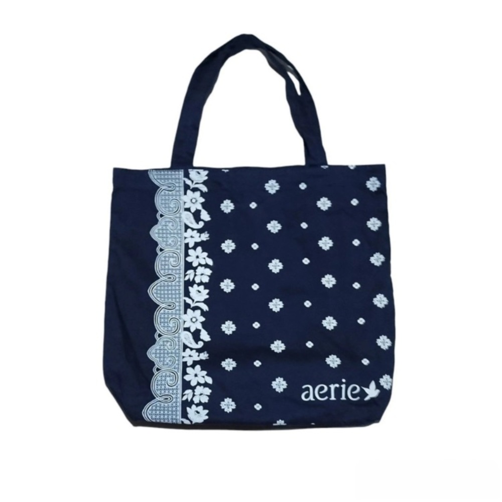 Aerie Blue Floral Tote Bag